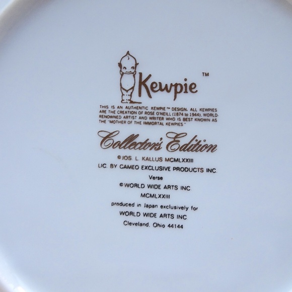 Vintage '70s Kewpie Collector's Edition Decorative Collectible Porcelain Plate - Picture 4 of 5
